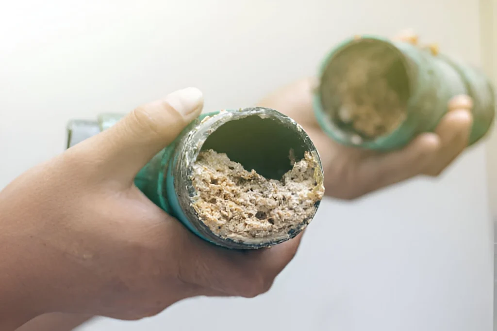 résidus de savon et gel douche