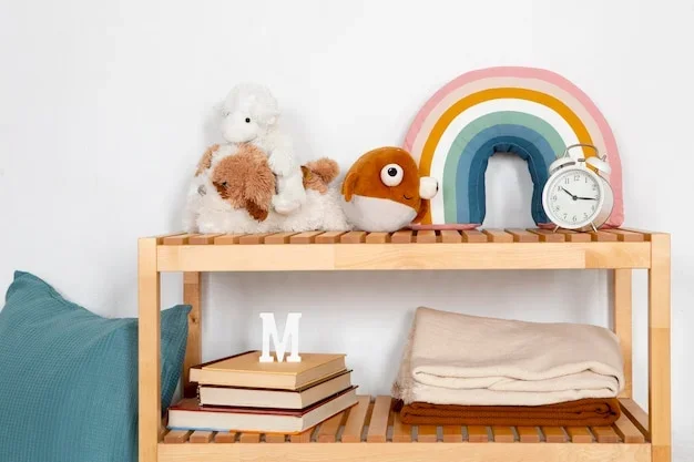 Chambre Montessori avec un agencement fonctionnel et des couleurs apaisantes