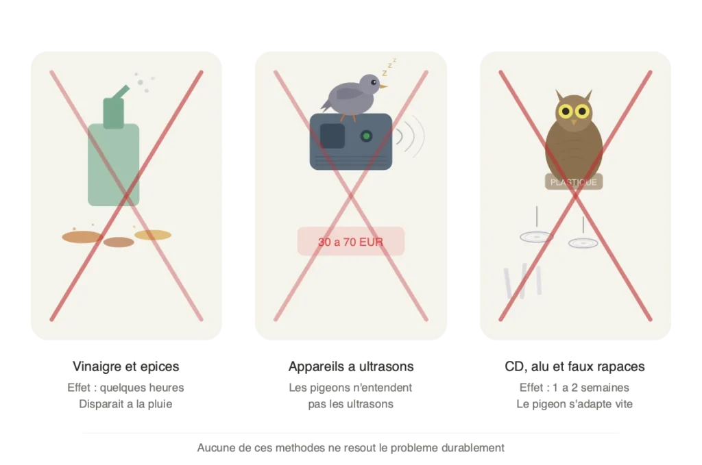 solutions anti pigeon qui ne fonctionnent pas