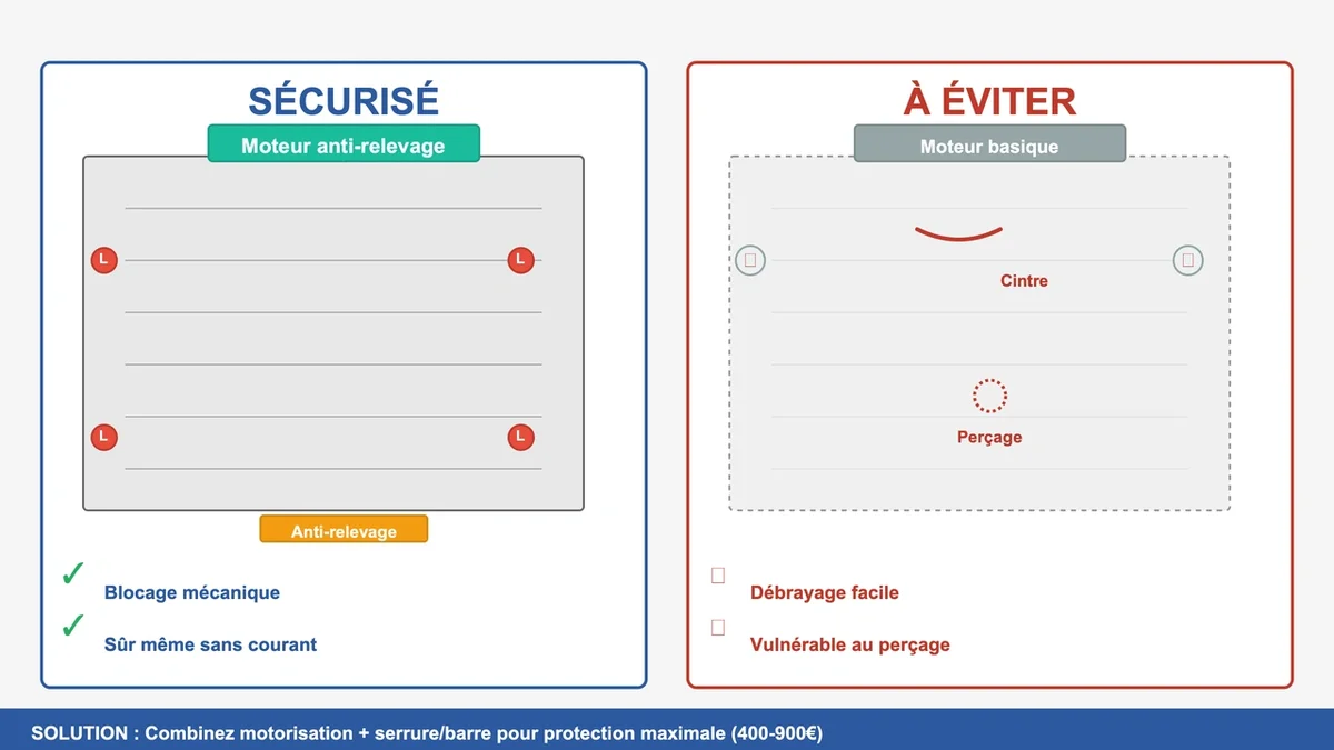 La motorisation avec anti-relevage, deux protections en une
